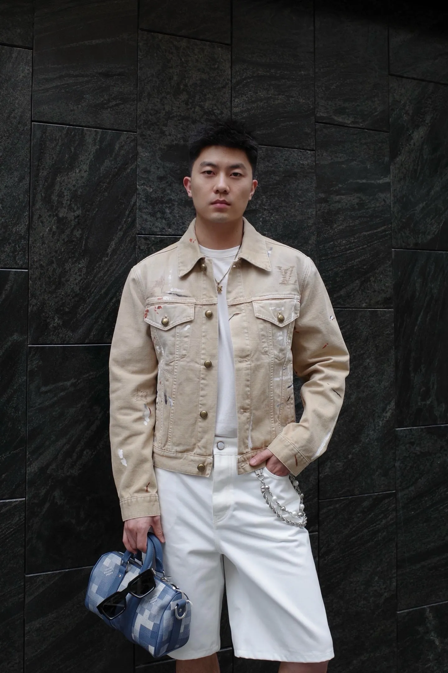 Louis Vuitton/Louis Vuitton splash graffiti suit denim jacket